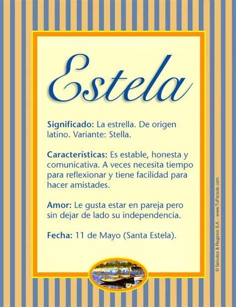 estela significado del nombre